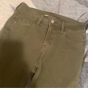 Rockstar Super Skinny - Green Jeans, Mid-Rise - Size 2